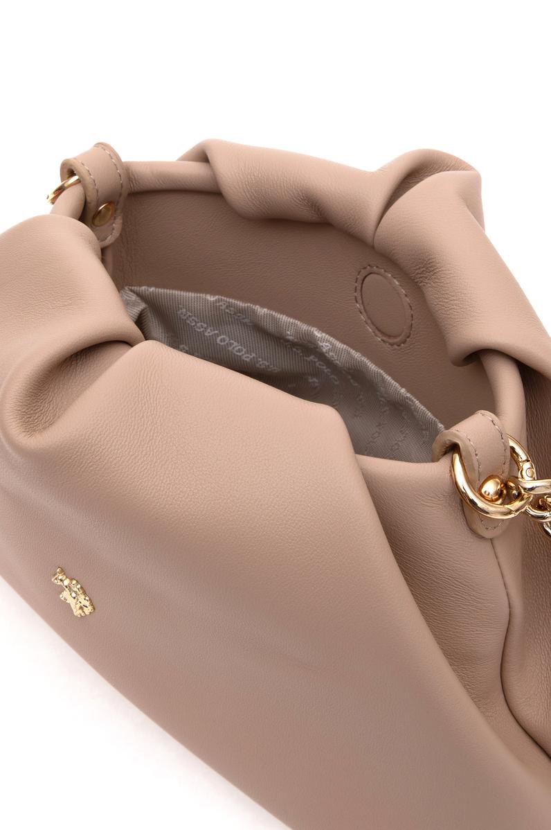 Kadın Pudra Kuzu Derisi Kol Çantası