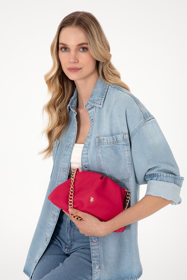 Kadın Fuşya Kuzu Derisi Kol Çantası