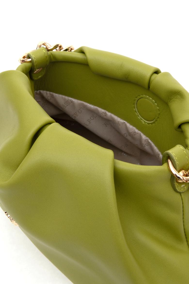 Kadın Fıstık Yeşili Kuzu Derisi Kol Çantası - 50318231009