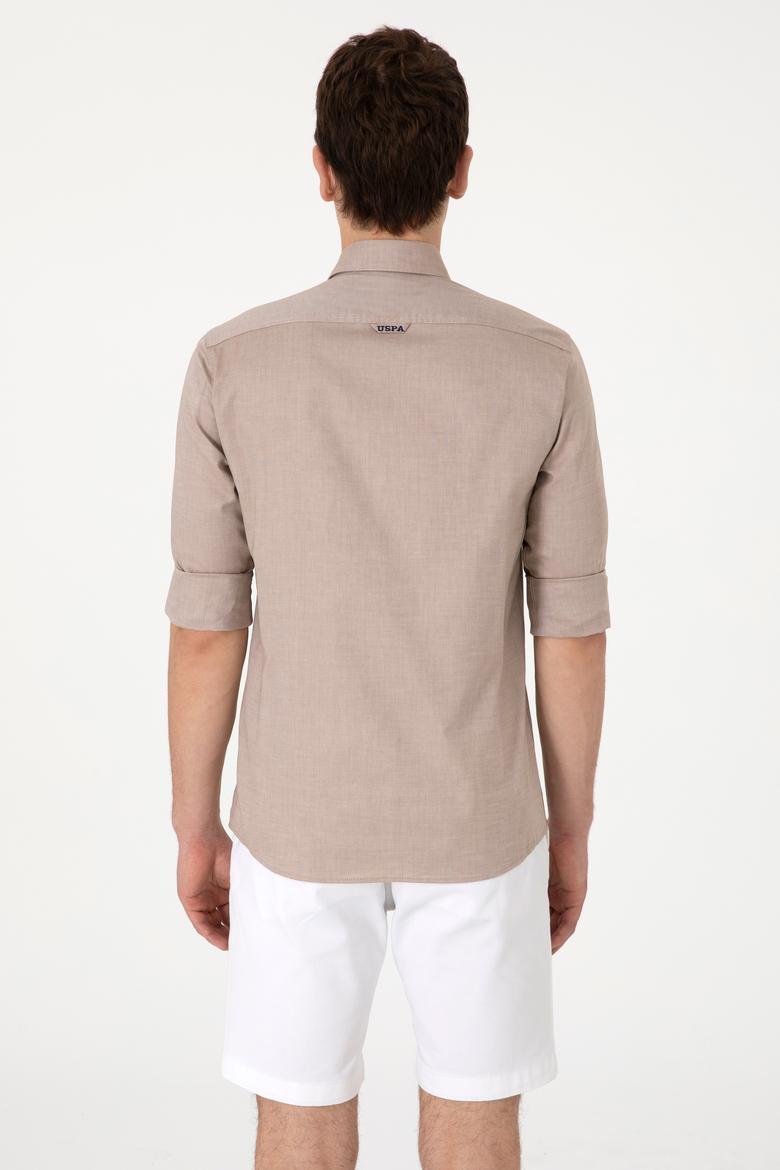 Erkek Haki Uzun Kollu Basic Gömlek - 50293920036