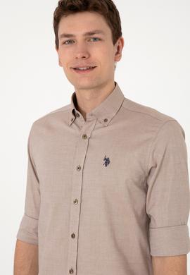 Erkek Haki Uzun Kollu Basic Gömlek - 50293920036