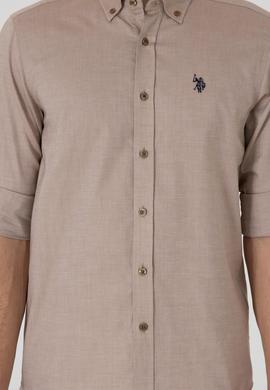 Erkek Haki Uzun Kollu Basic Gömlek - 50293920036