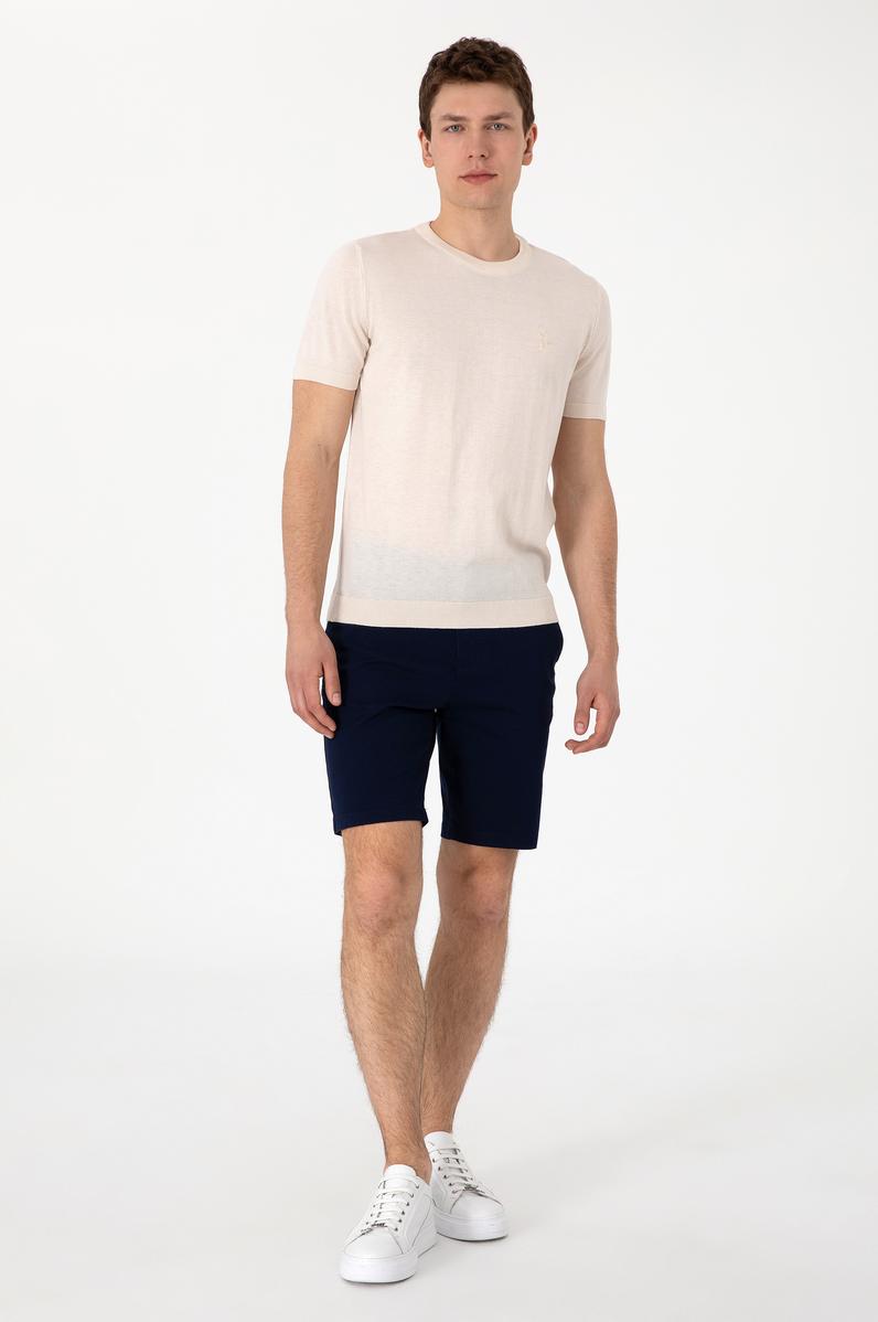 Erkek Lacivert Dokuma Şort