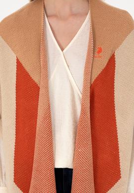 Kadın Kum Melanj Triko Panço - 50293029004