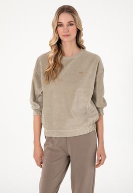 Kadın Açık Haki Sweatshirt - 50292420014