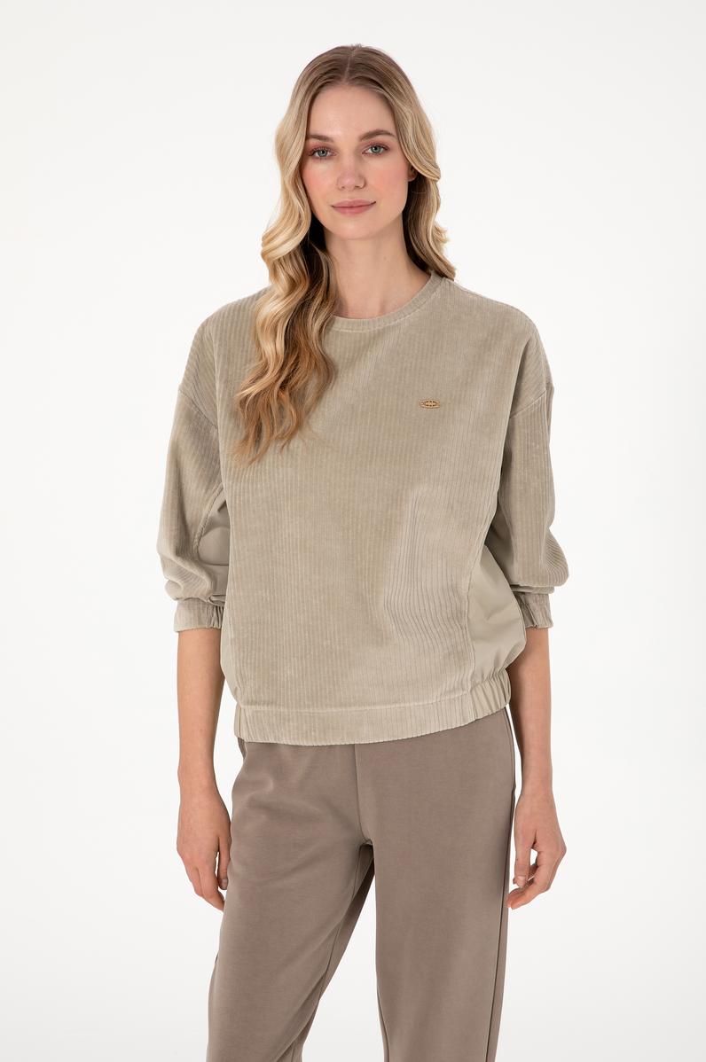 Kadın Açık Haki Sweatshirt