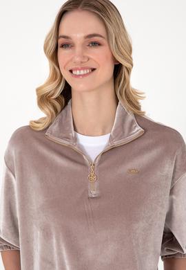 Kadın Taş Fermuarlı Dik Yaka Sweatshirt - 50292400035