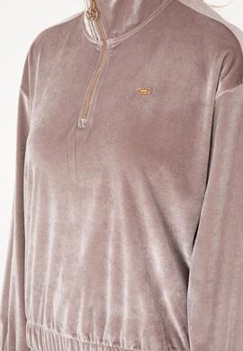 Kadın Taş Fermuarlı Dik Yaka Sweatshirt - 50292400035