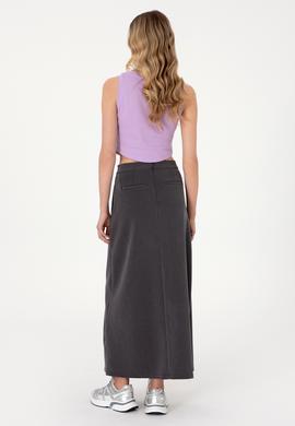 Kadın Antrasit Maxi Boy Örme Etek - 50295800007
