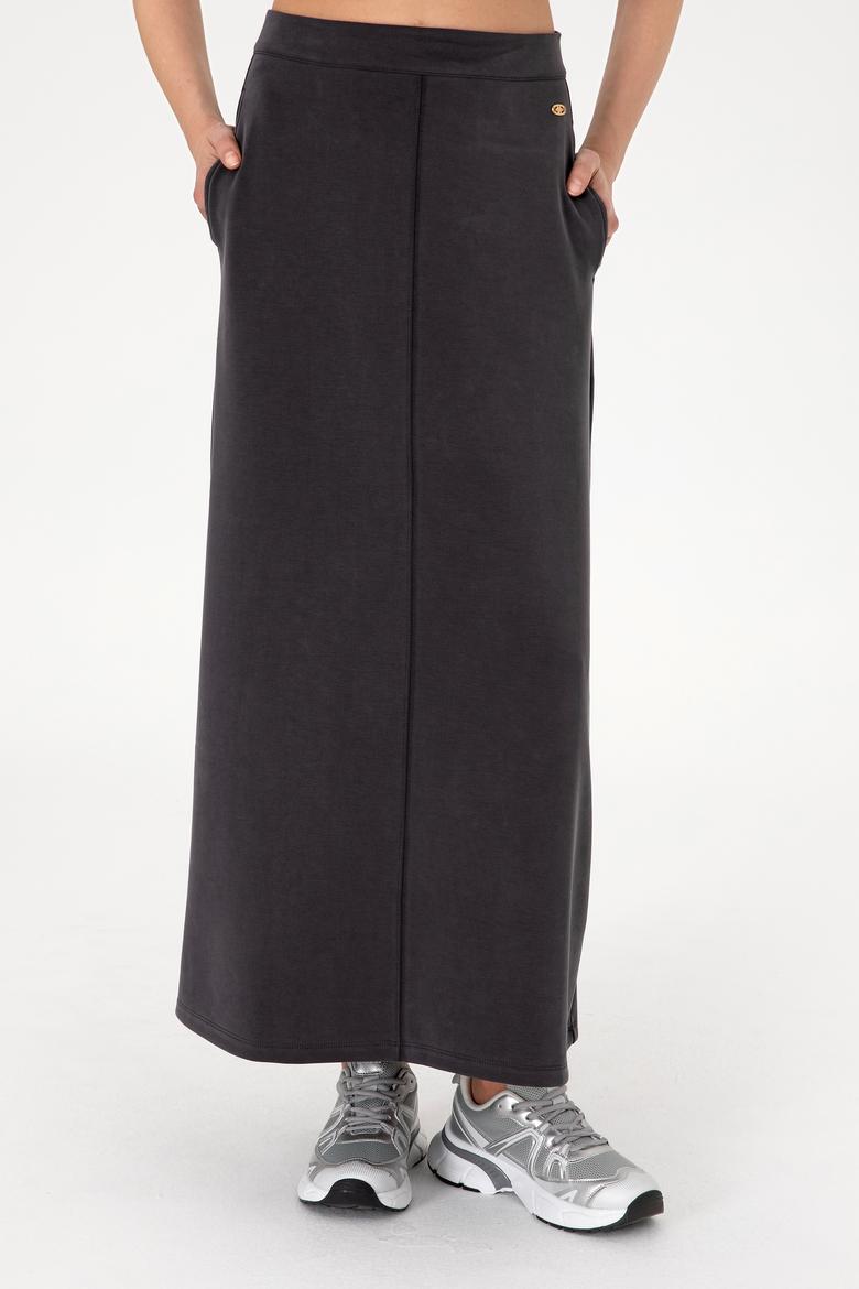 Kadın Antrasit Maxi Boy Örme Etek - 50295800007