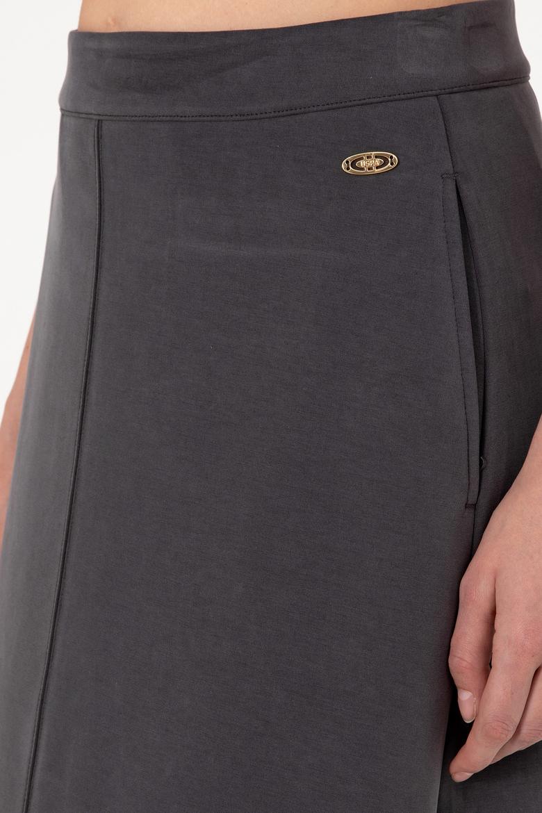 Kadın Antrasit Maxi Boy Örme Etek - 50295800007