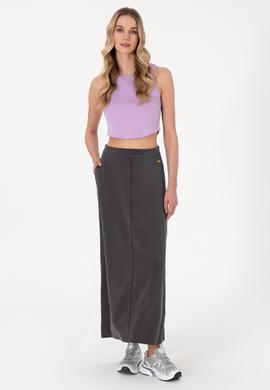 Kadın Antrasit Maxi Boy Örme Etek - 50295800007