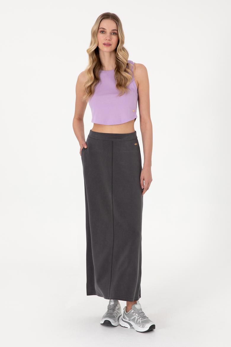 Kadın Antrasit Maxi Boy Örme Etek - 50295800007