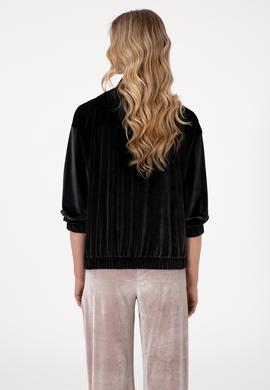 Kadın Siyah Fermuarlı Dik Yaka Sweatshirt - 50292400027