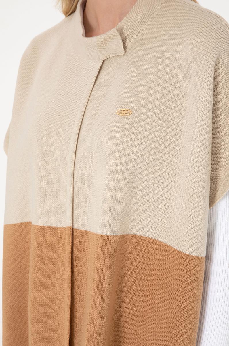 Kadın Taş Triko Panço