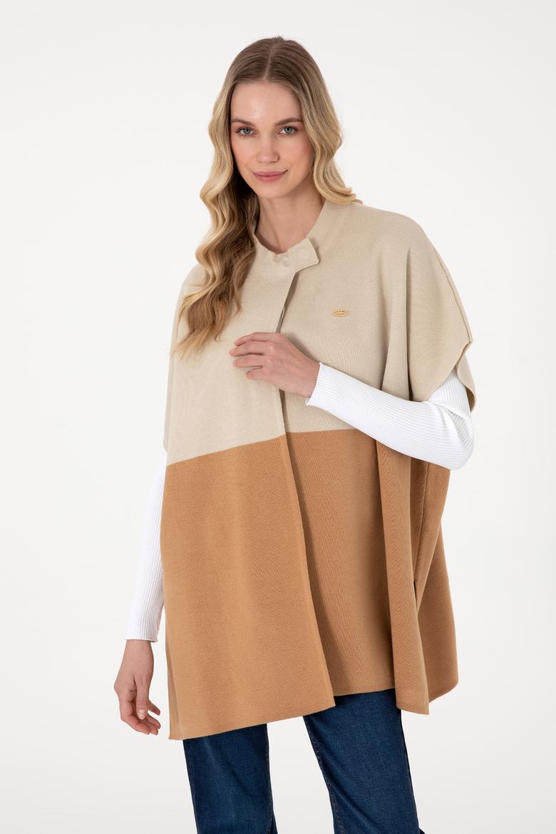 Kadın Taş Triko Panço