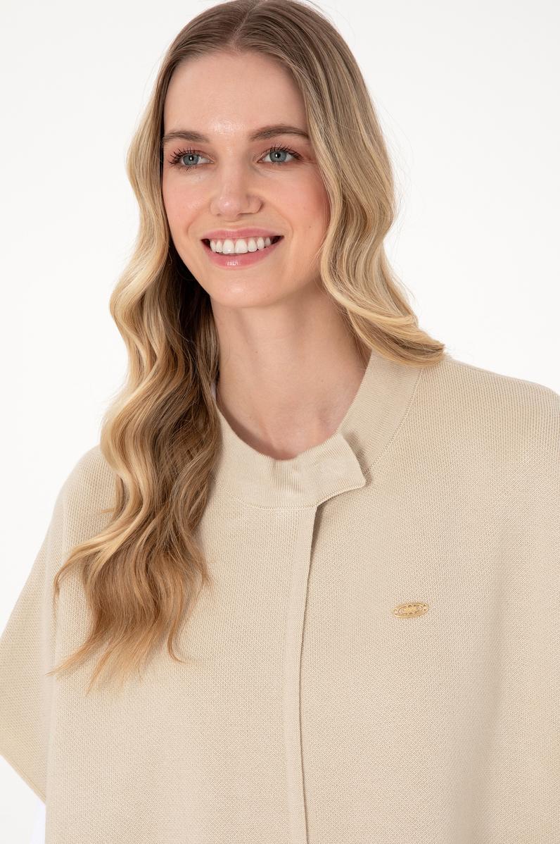 Kadın Taş Triko Panço