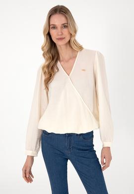 Kadın Krem Uzun Kollu Gömlek - 50299454004