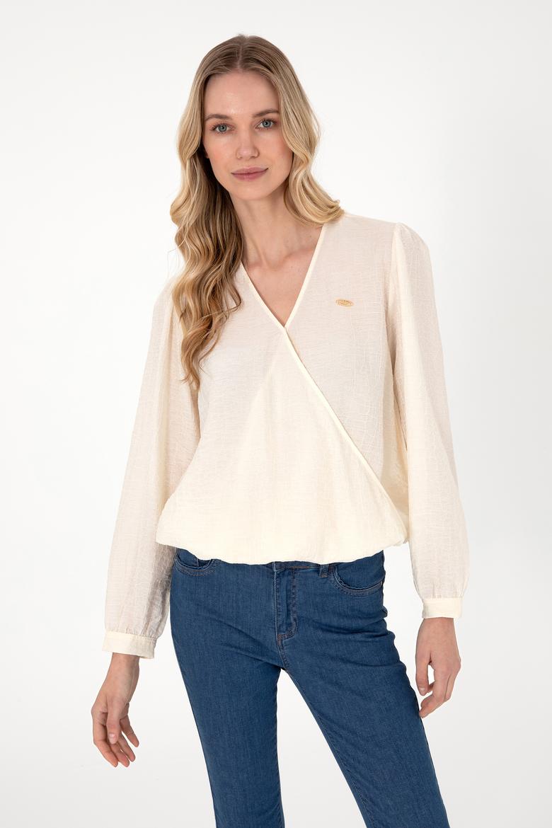 Kadın Krem Uzun Kollu Gömlek