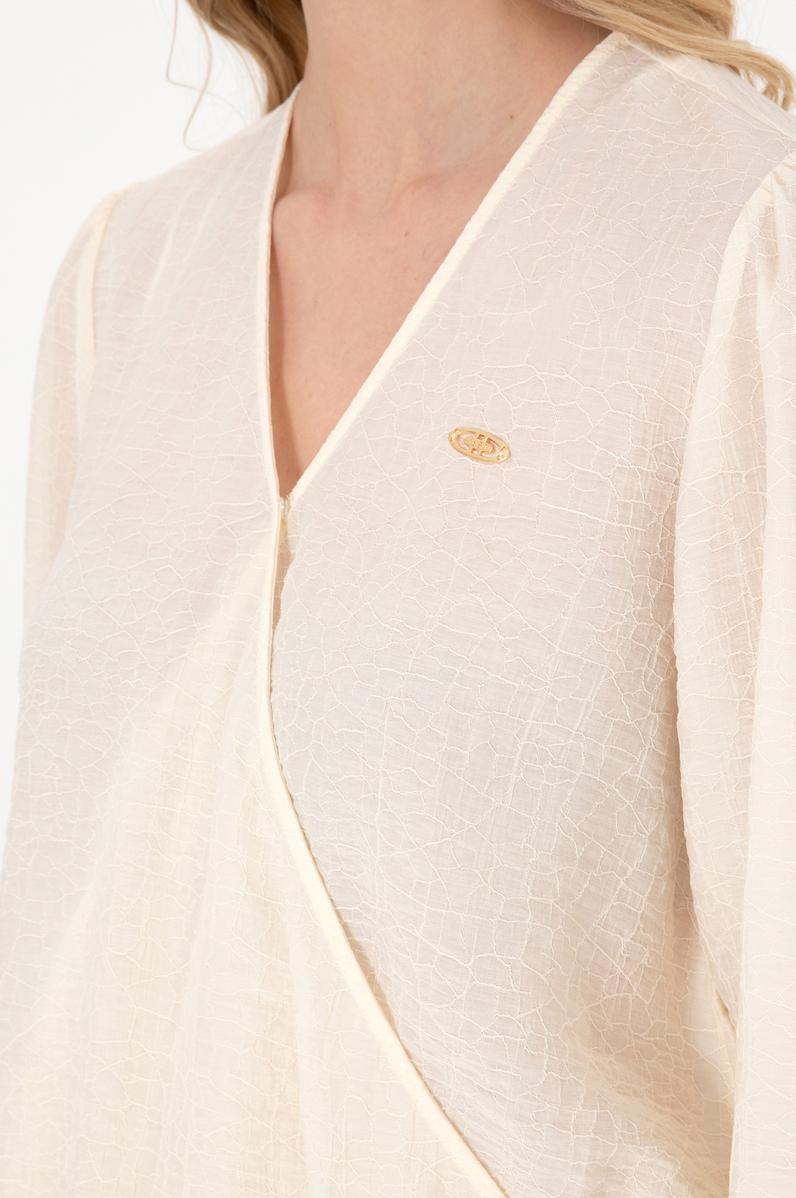 Kadın Krem Uzun Kollu Gömlek