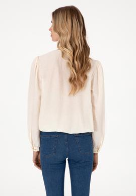 Kadın Krem Uzun Kollu Gömlek - 50299454004