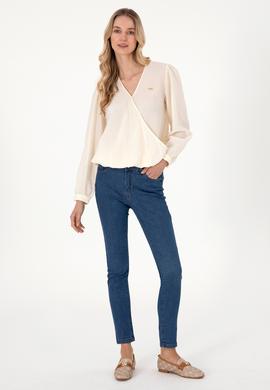 Kadın Krem Uzun Kollu Gömlek - 50299454004