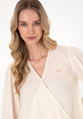 Kadın Krem Uzun Kollu Gömlek - 50299454004