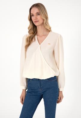 Kadın Krem Uzun Kollu Gömlek - 50299454004