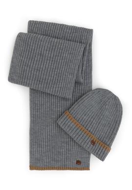 Erkek Gri Melanj Kaşkol Bere Takım - 50275689001