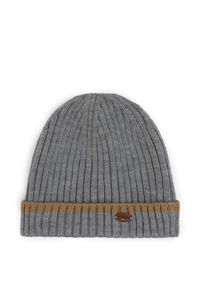 Erkek Gri Melanj Kaşkol Bere Takım - 50275689001