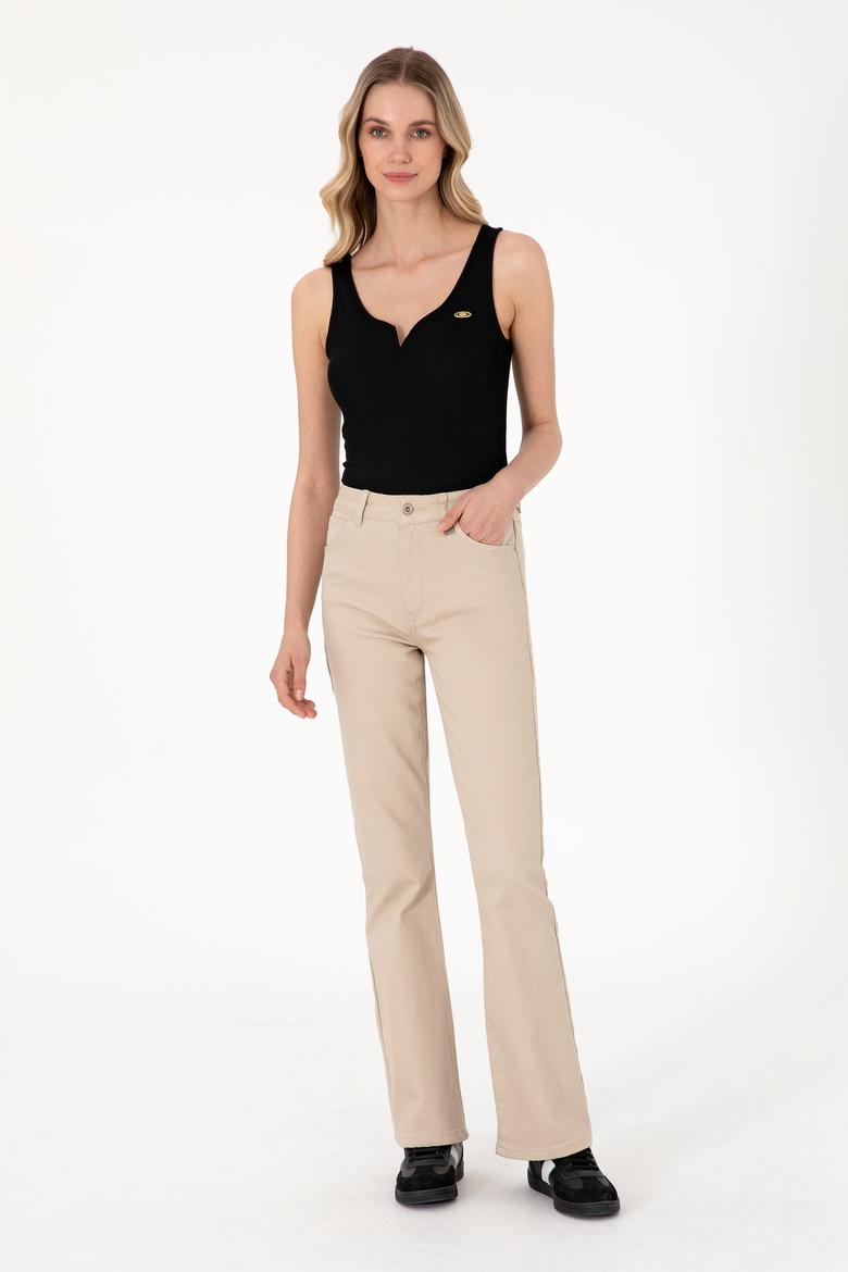 Kadın Siyah Kolsuz V Yaka Tişört - 50300670020