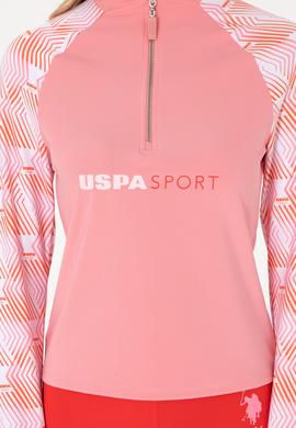Kadın Pembe Fermuarlı Dik Yaka Sweatshirt - 50300732023
