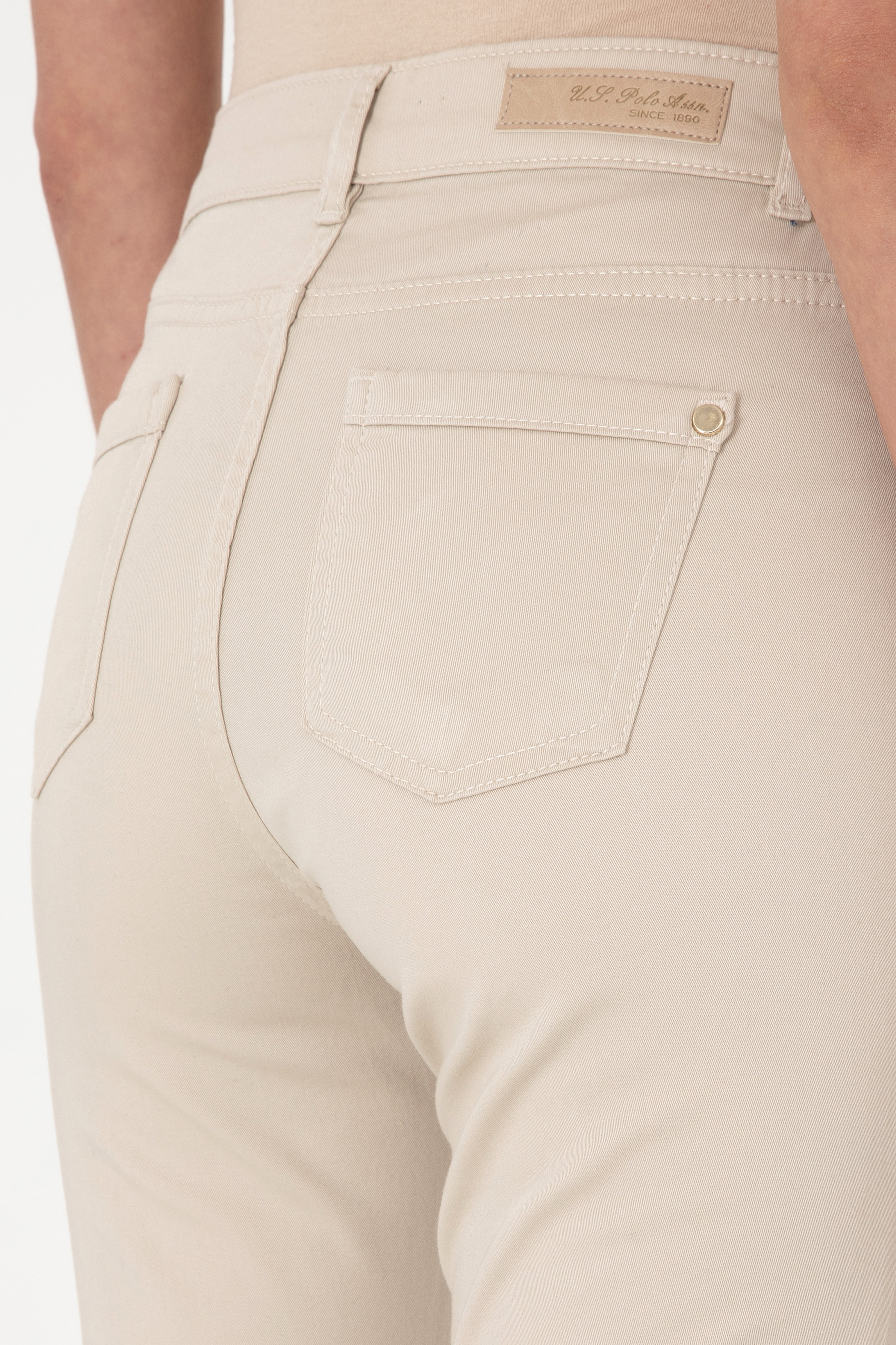Kadın Taş Toothpick Fit Kanvas Pantolon - Image 6
