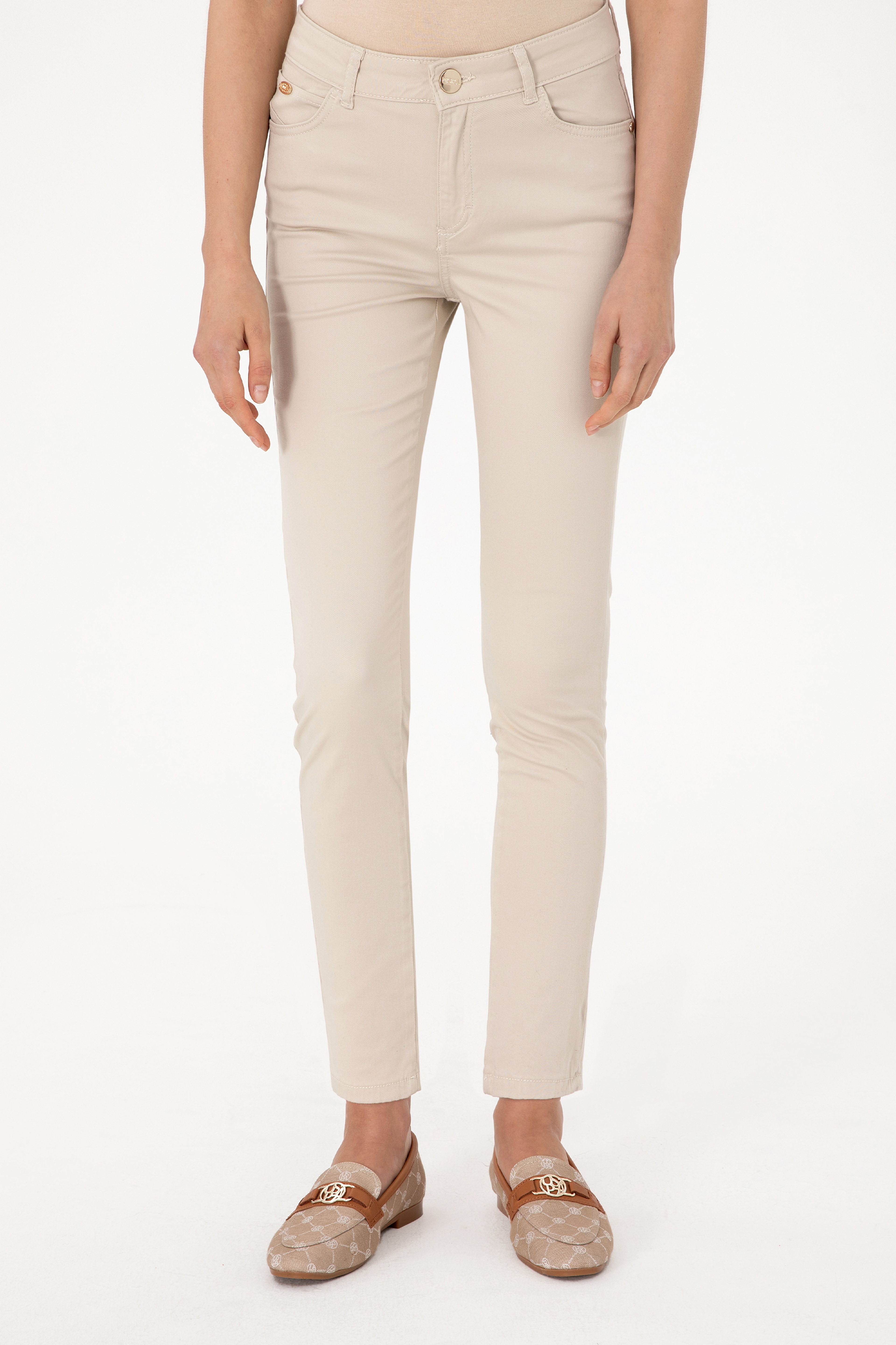 Kadın Taş Toothpick Fit Kanvas Pantolon - Image 2