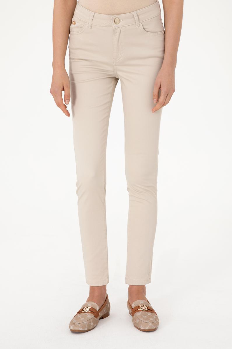 Kadın Taş Toothpick Fit Kanvas Pantolon