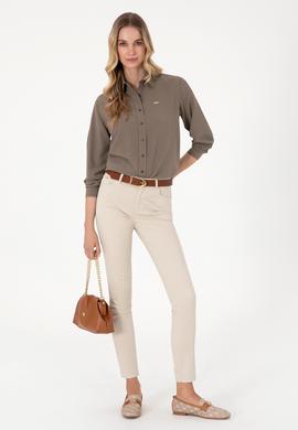 Kadın Taş Toothpick Fit Kanvas Pantolon - 50299110034