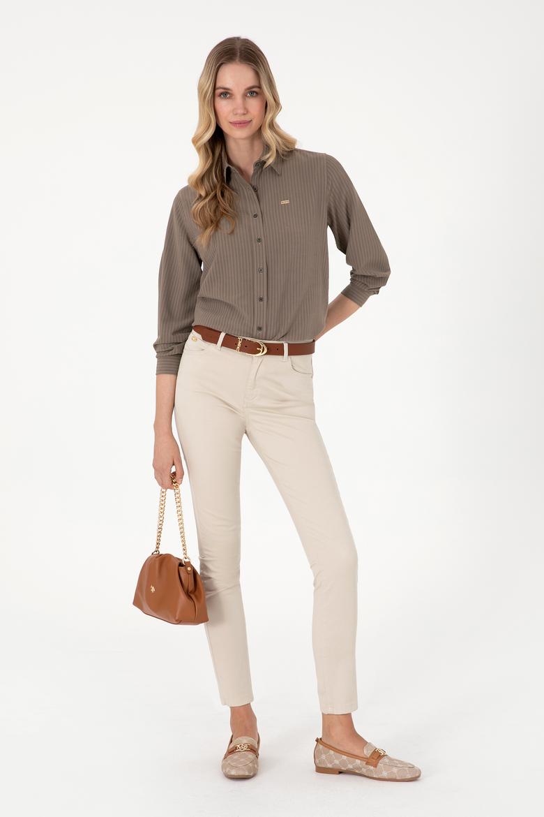 Kadın Taş Toothpick Fit Kanvas Pantolon - 50299110034