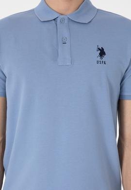 Erkek Slim Fit Polo Yaka Mavi Basic Tişört - 50305929158