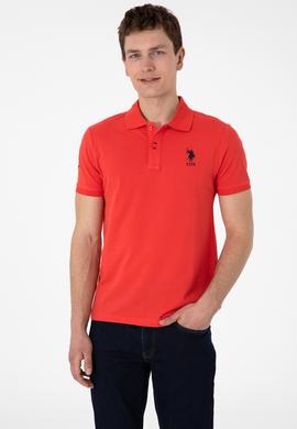 Erkek Slim Fit Polo Yaka Kırmızı Basic Tişört - 50305929328