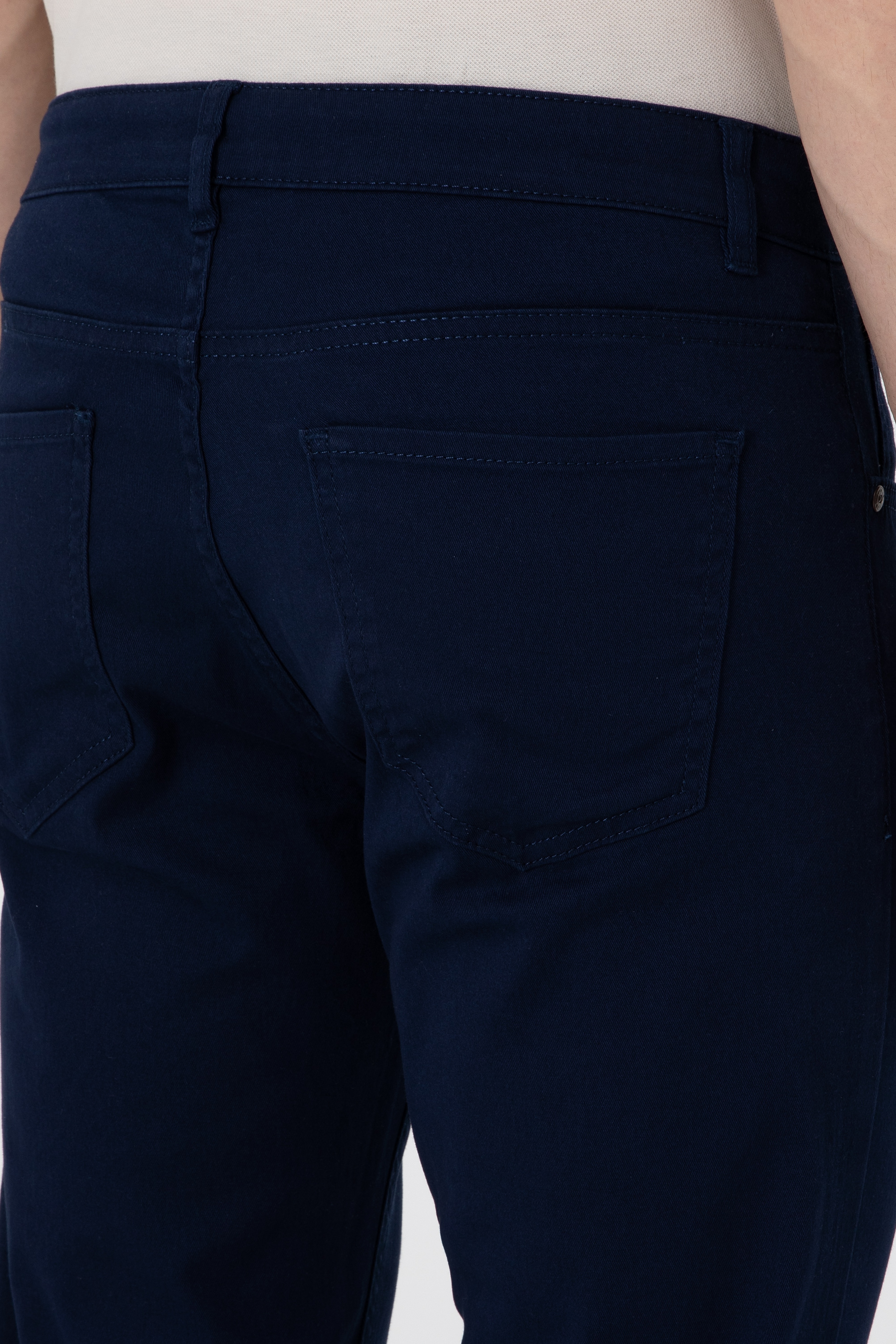 Erkek Slim Fit Lacivert Kanvas Pantolon