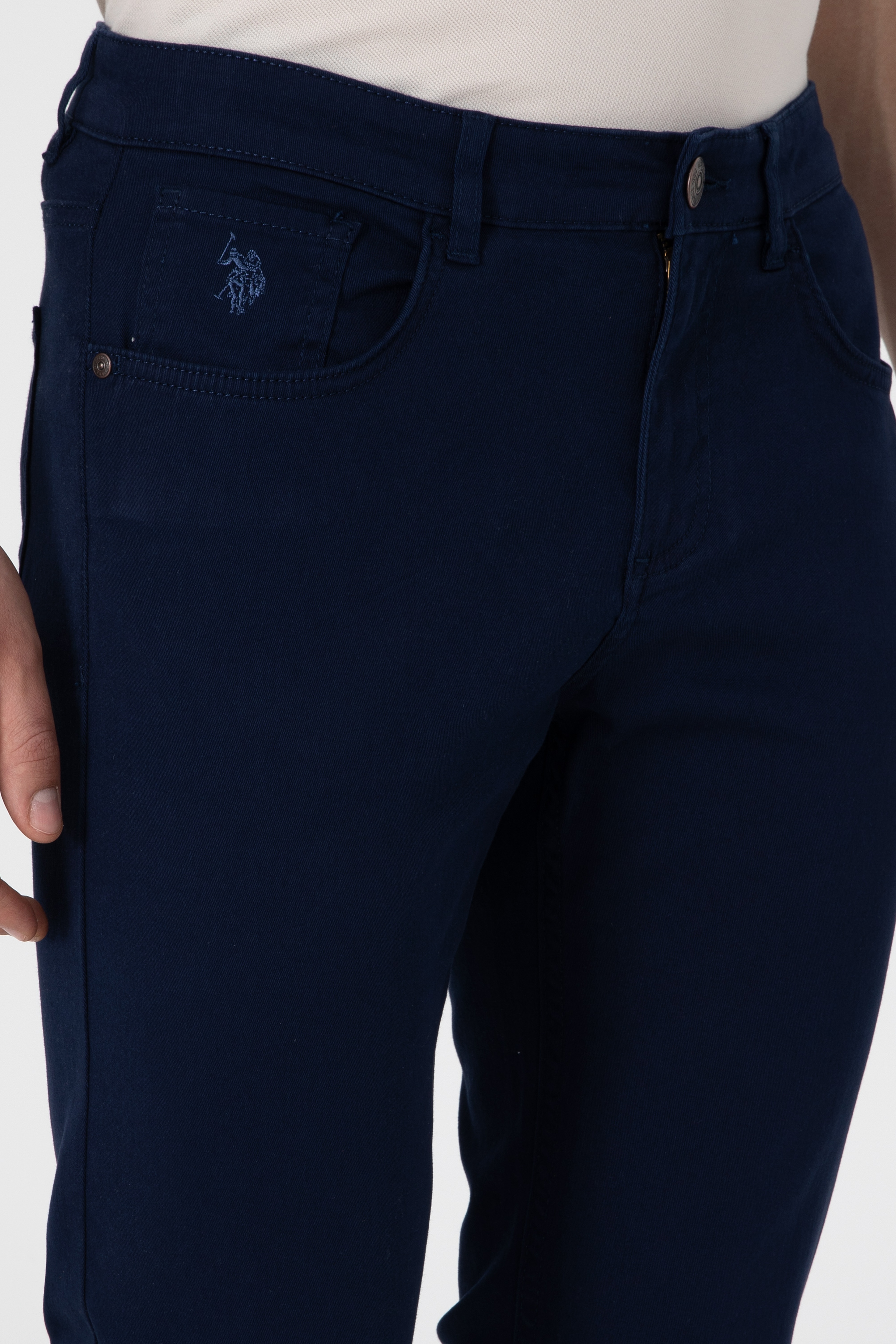 Erkek Slim Fit Lacivert Kanvas Pantolon