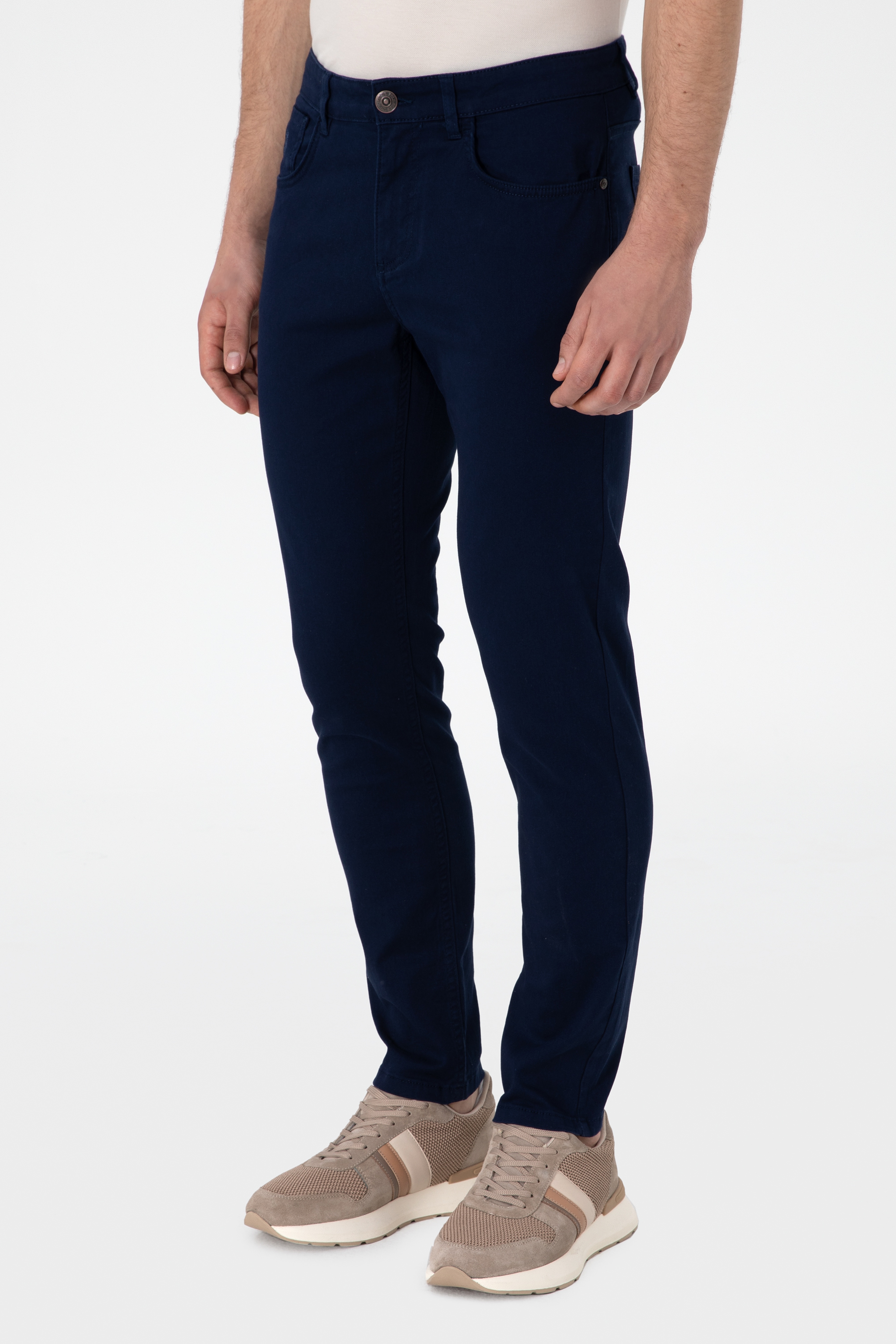 Erkek Slim Fit Lacivert Kanvas Pantolon - Image 2