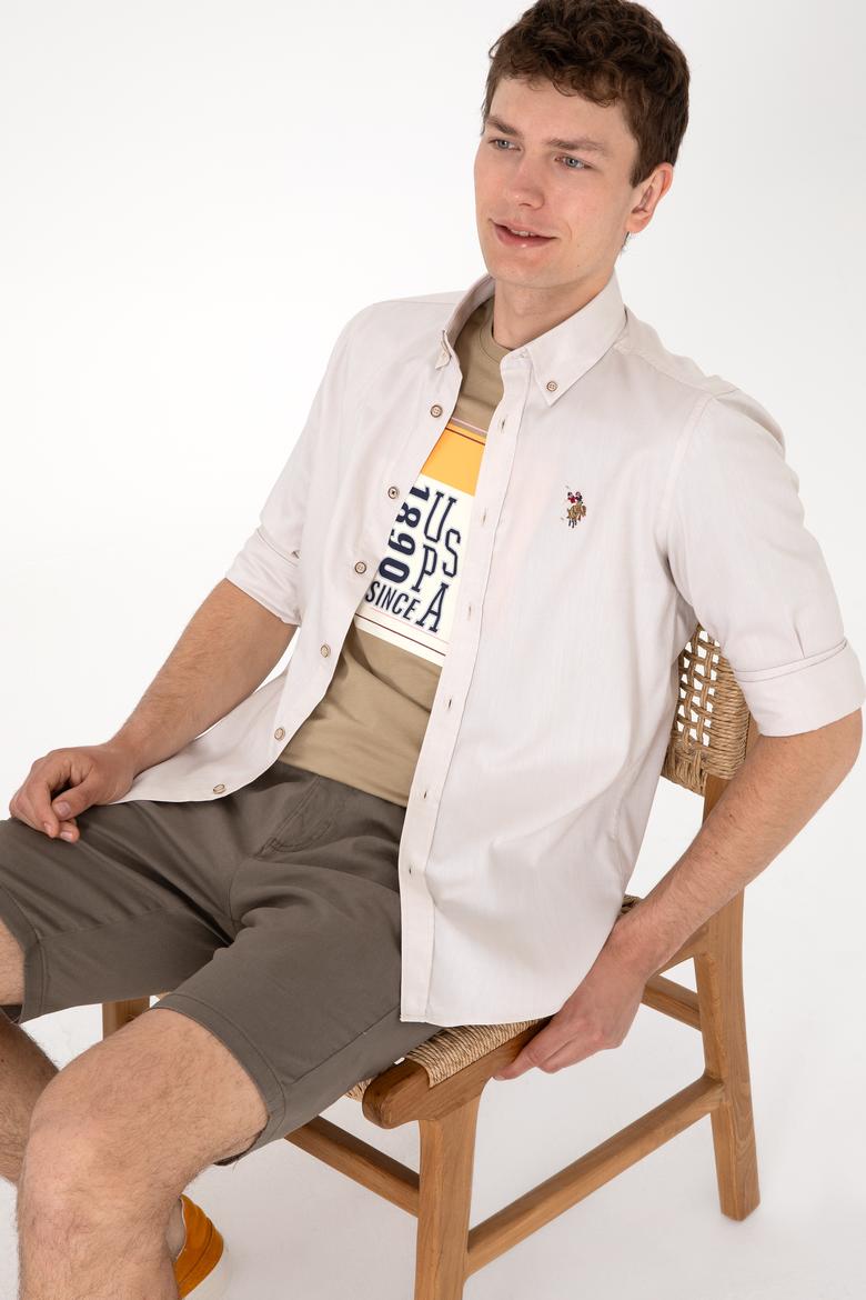 Erkek Taş Uzun Kollu Basic Gömlek - 50297897043