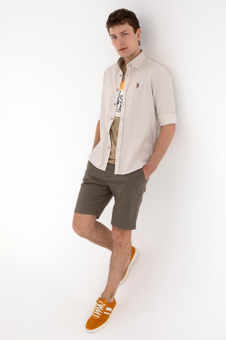 Erkek Taş Uzun Kollu Basic Gömlek - 50297897043