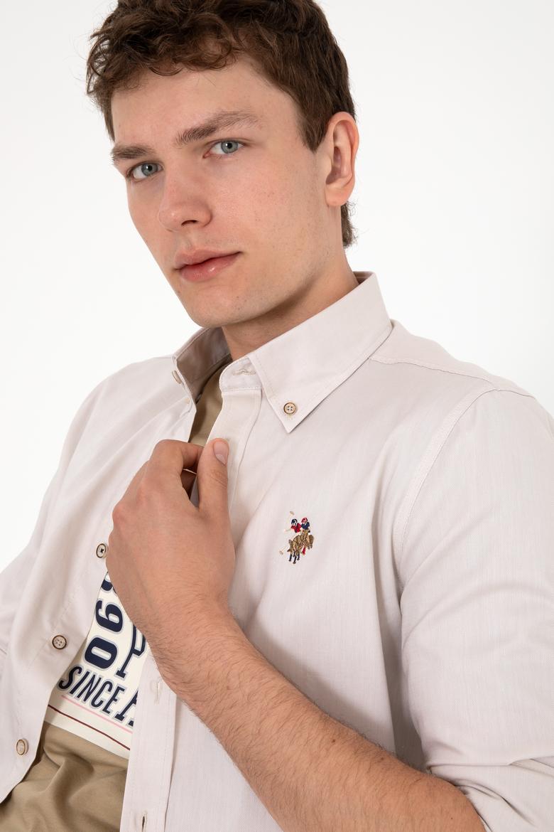 Erkek Taş Uzun Kollu Basic Gömlek - 50297897043