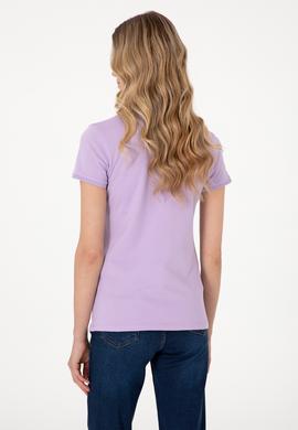 Kadın Lila Basic Polo Yaka Tişört - 50300896076
