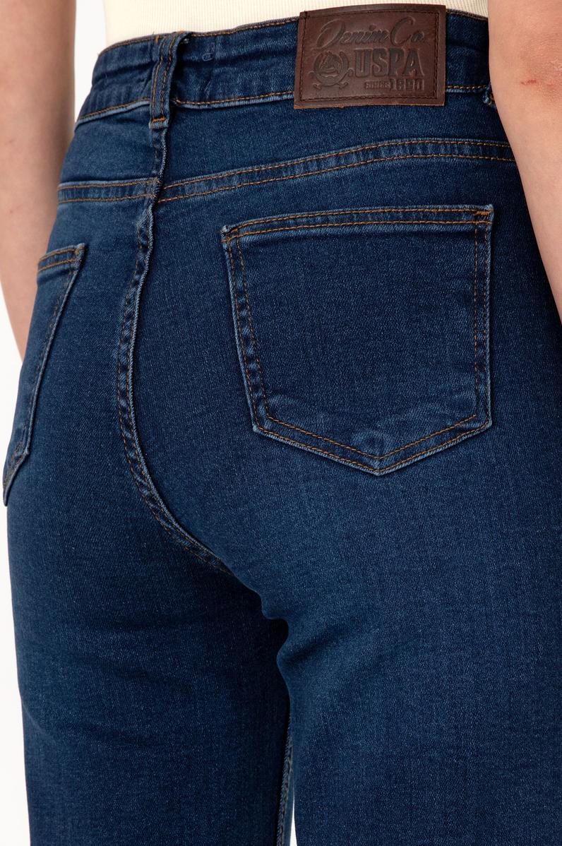 Kadın Koyu Mavi Slim Flare Fit Jean Pantolon