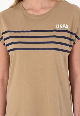 Kadın Haki Bisiklet Yaka Tişört - 50305823017