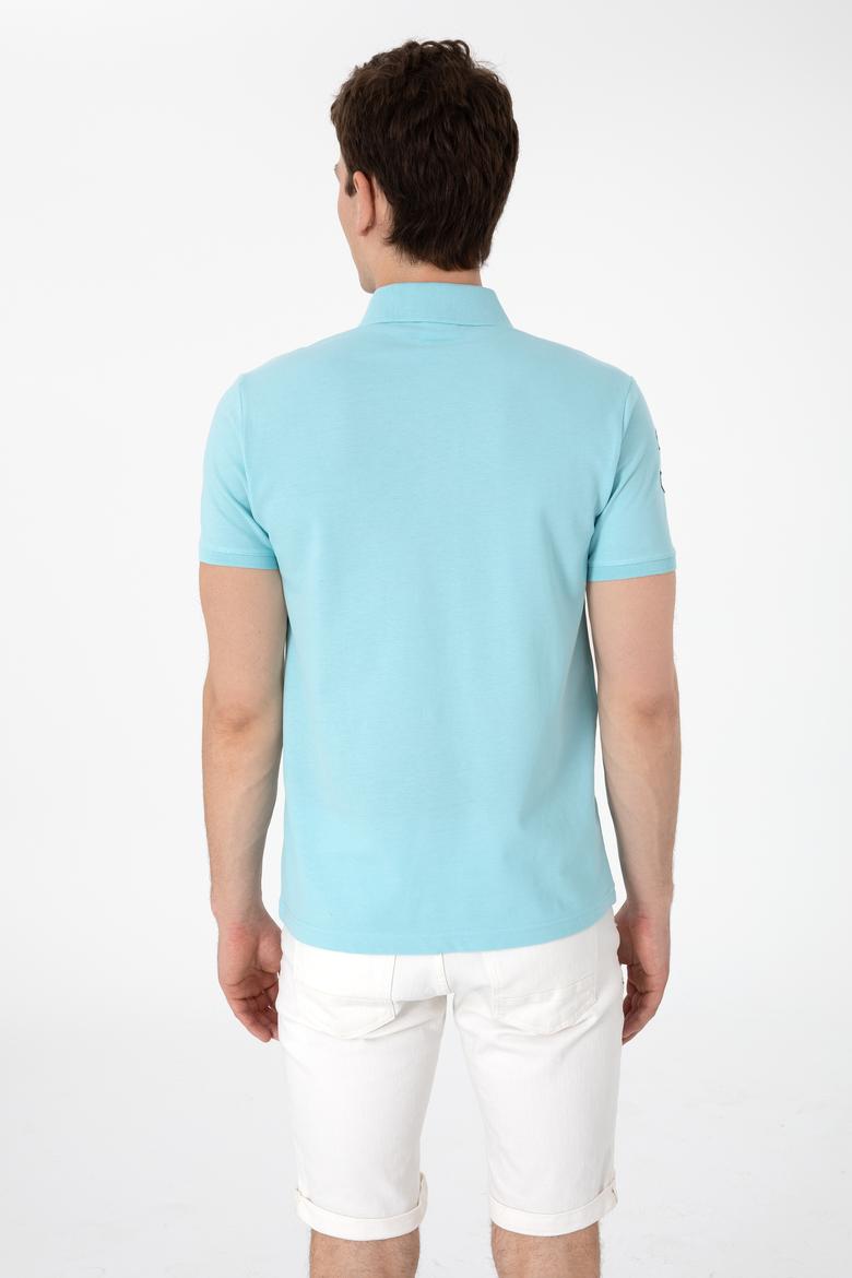 Erkek Slim Fit Polo Yaka Aqua Basic Tişört - 50305929138