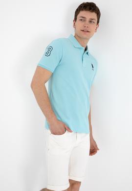 Erkek Slim Fit Polo Yaka Aqua Basic Tişört - 50305929138